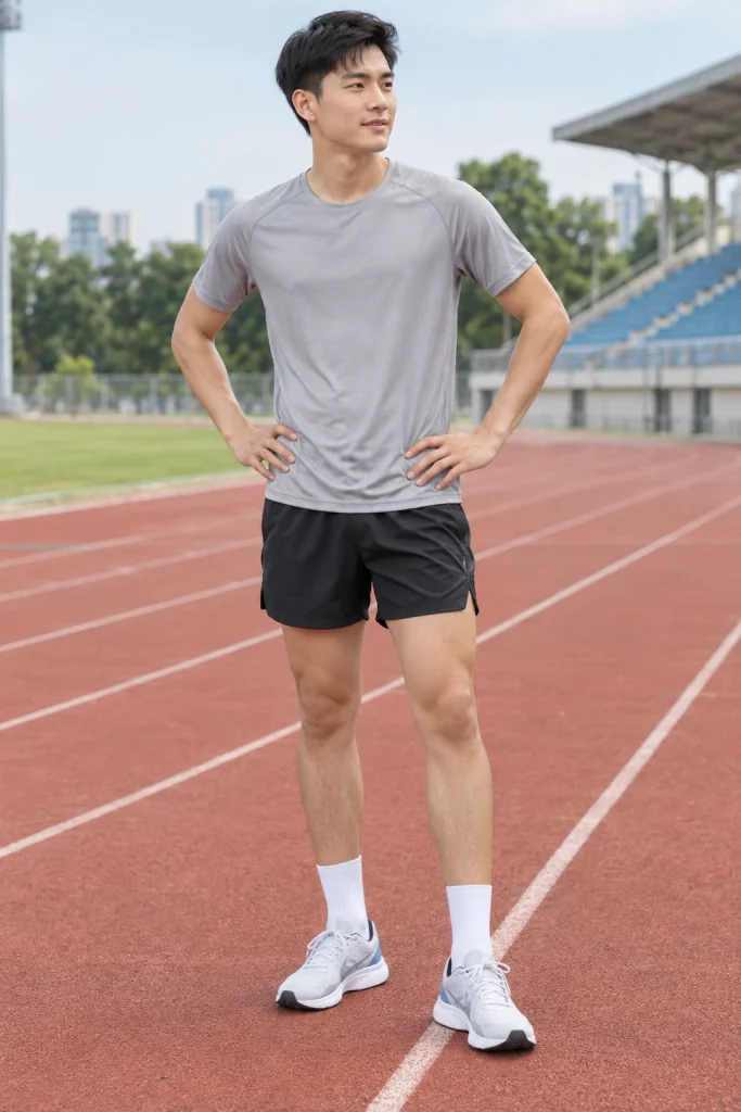 Áo Chạy Bộ Đường Dài Mỏng Nhẹ Màu Ghi