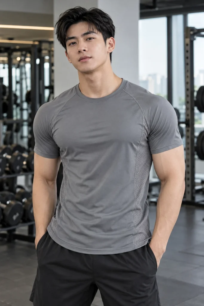 Áo Gym Athletic Fit Lưới Thoáng Khí Xám Khói