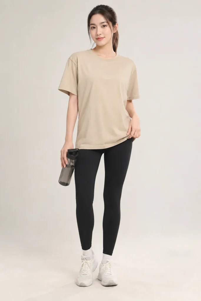 Áo Gym Oversize Cotton Lạnh Màu Be