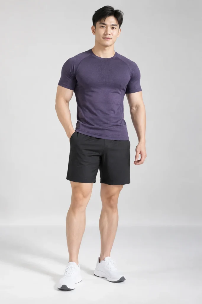 Áo Gym Seamless Co Giãn Màu Tím Than