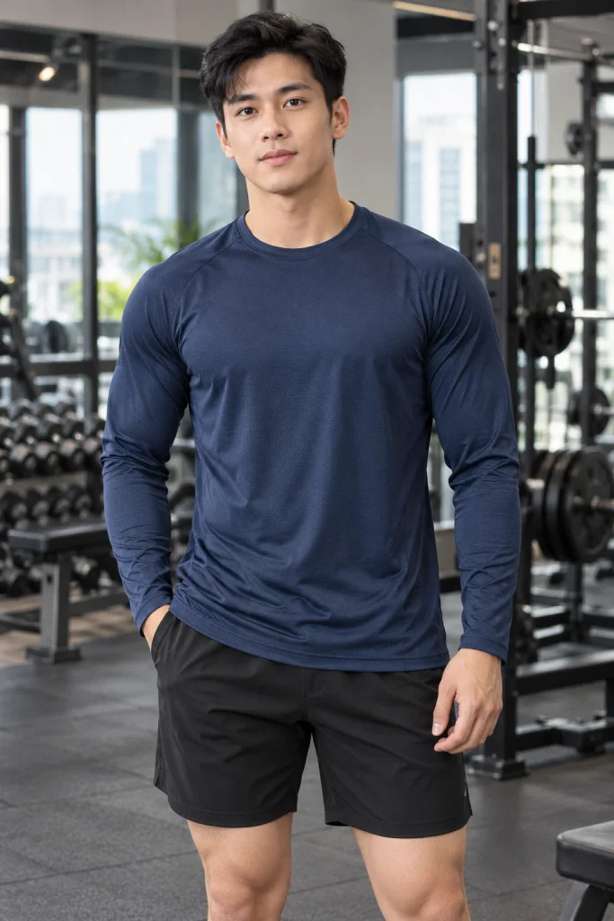 Áo Gym Tay Dài Thoát Ẩm Xanh Than