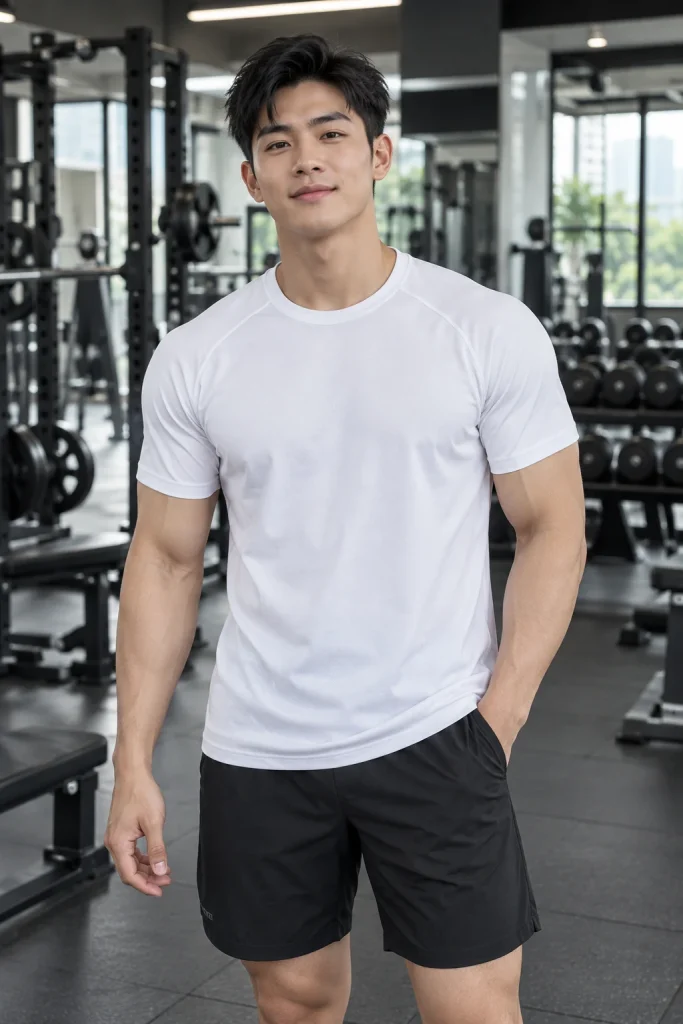 Áo Gym Tay Raglan Trắng Tối Giản