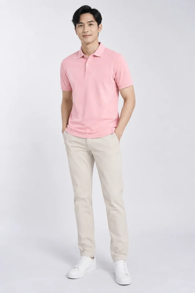 Áo Polo Công Ty Hồng Pastel