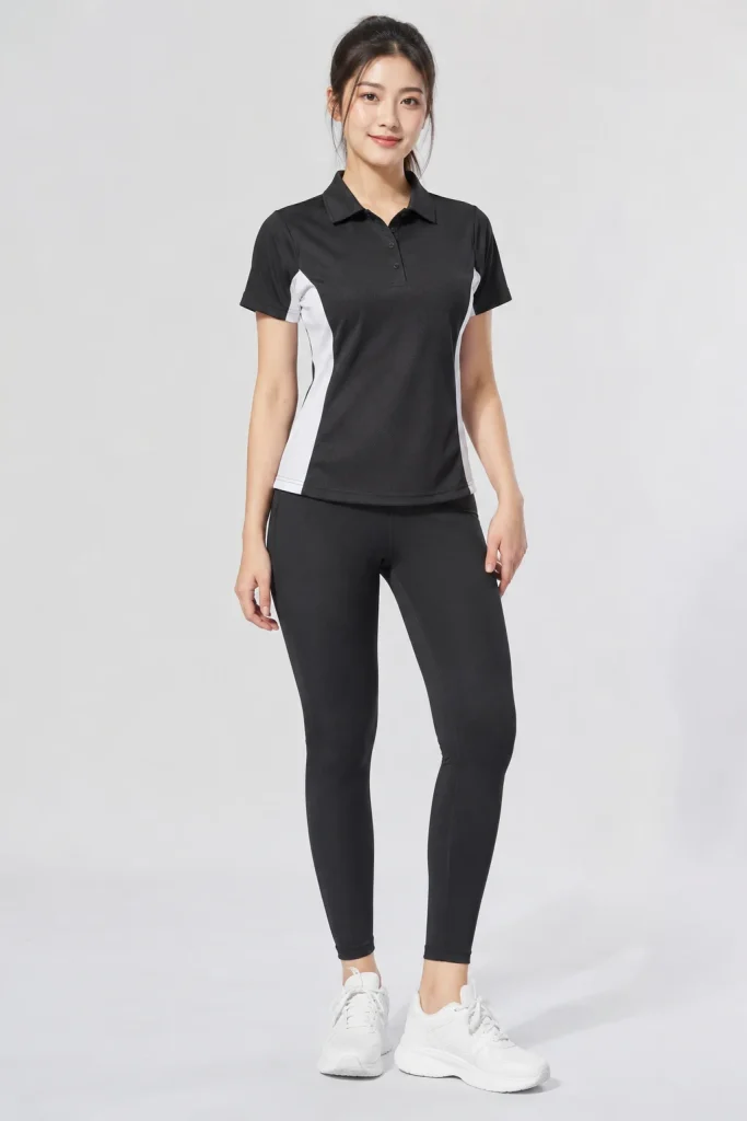 Áo Polo Gym Vải Mè Phối Sườn Trắng