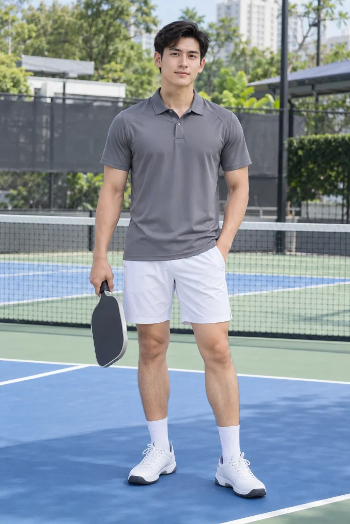 Áo Polo Pickleball Dáng Thể Thao Xám Khói