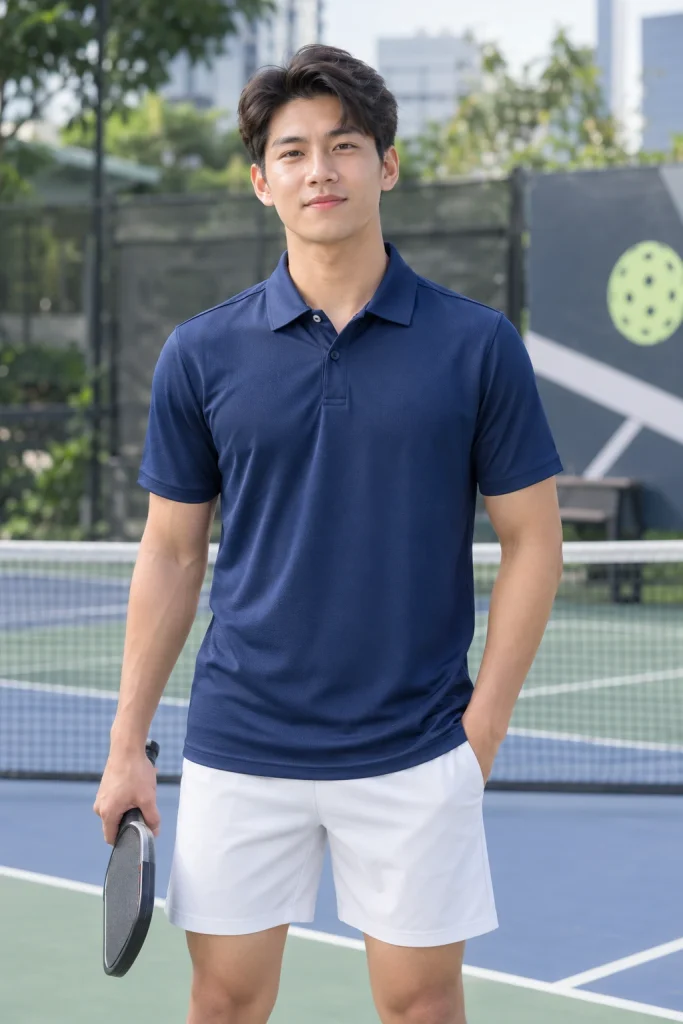 Áo Polo Pickleball Nhanh Khô Xanh Navy