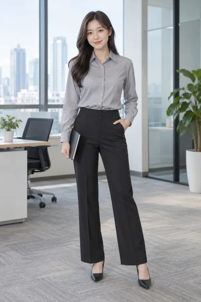 Áo Sơ Mi Basic Dễ Chăm Sóc Màu Xám