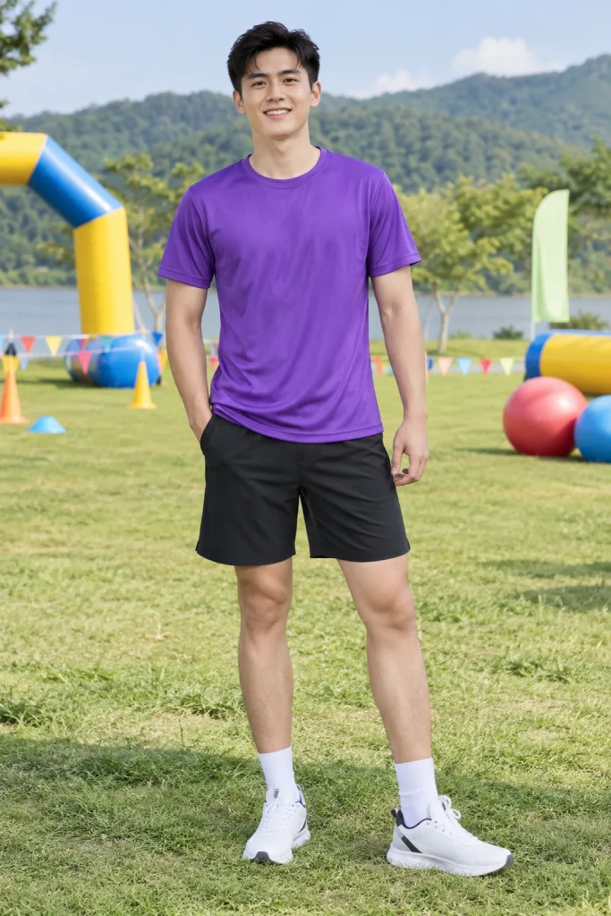 Áo Teambuilding Vải Mè Nhanh Khô Màu Tím