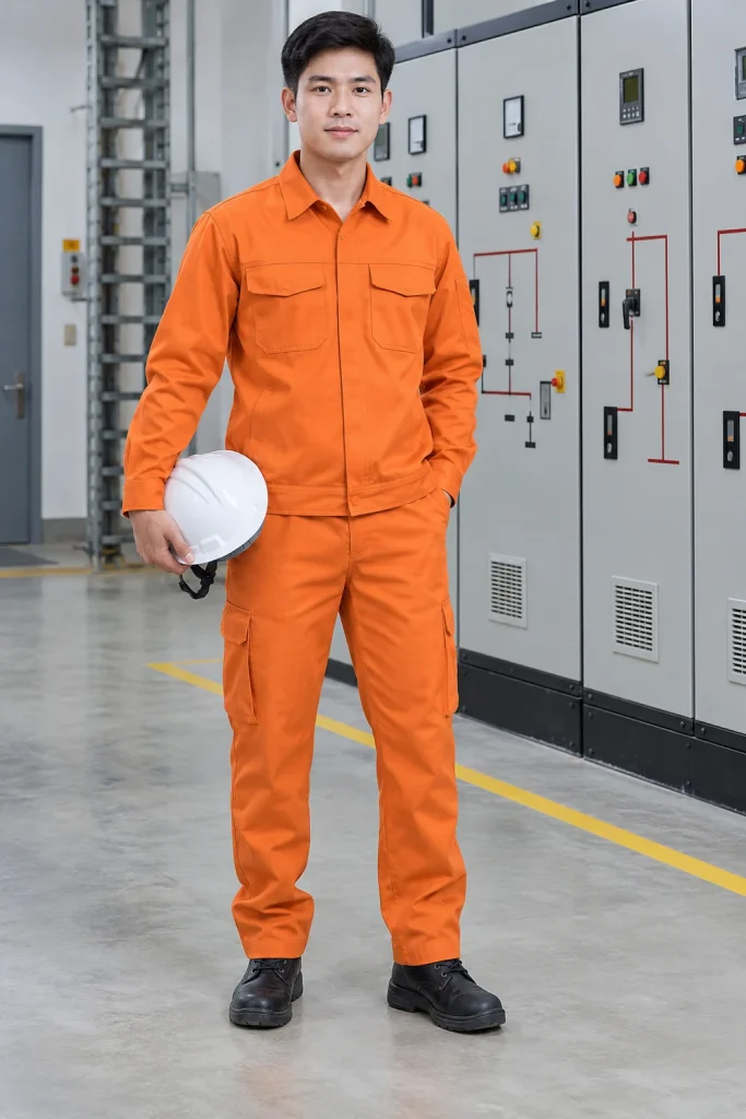 Bộ Bảo Hộ Điện Lực Dài Tay Màu Cam
