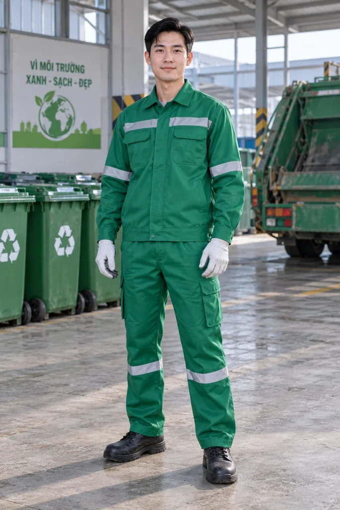 Bộ Bảo Hộ Vệ Sinh Môi Trường Xanh Lá