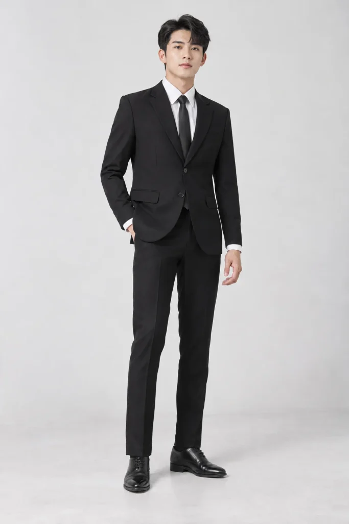 Bộ Vest Nam Dáng Classic Màu Đen