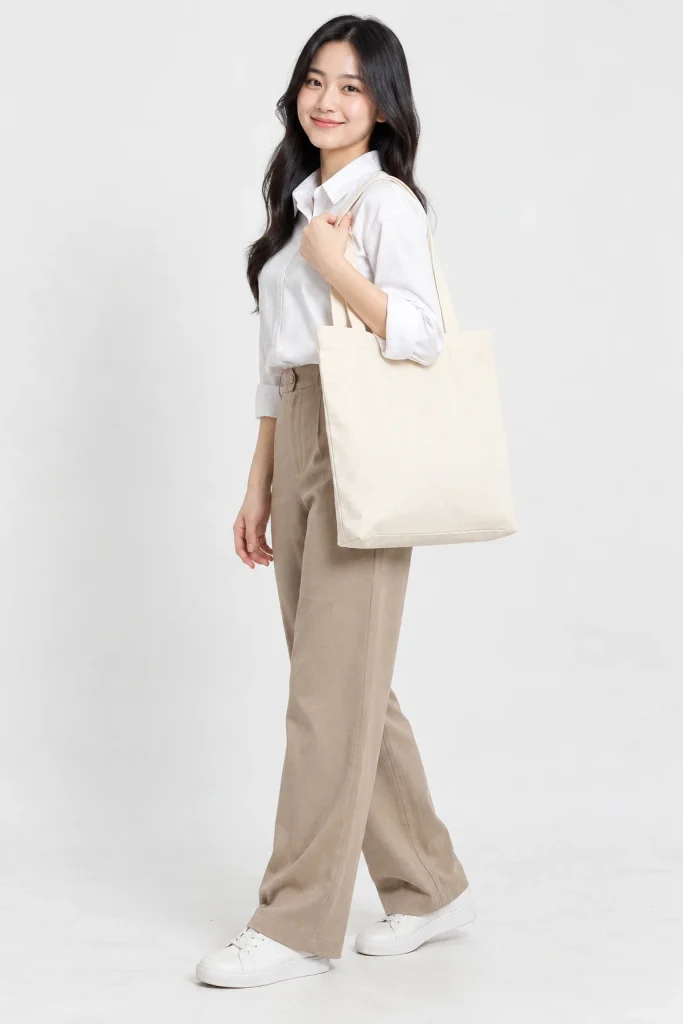 Túi Vải Canvas Quà Tặng Màu Kem