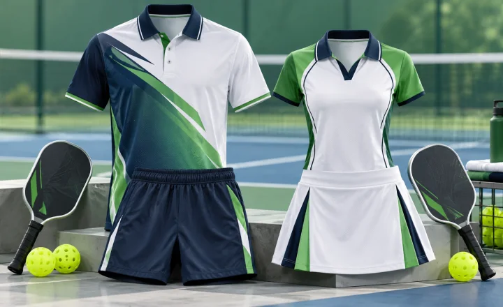 Bộ đồng phục pickleball câu lạc bộ phối xanh lá trắng và navy